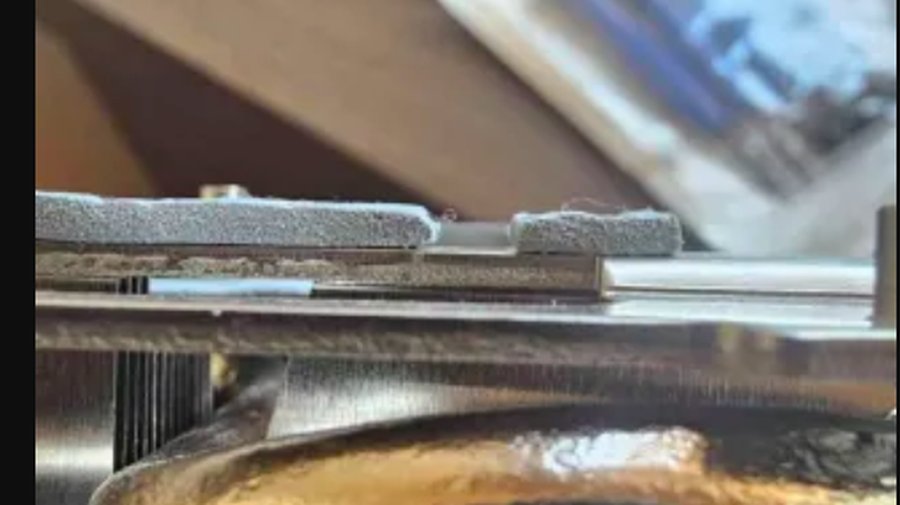 Thermal pad close-up on Arc B570 heatsink